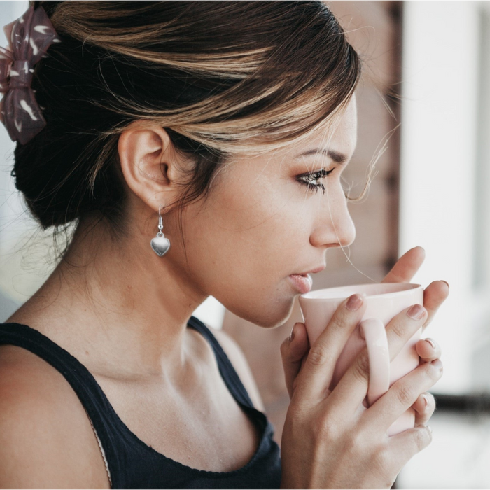 Christmas Gift Hamper – Silver Heart Earrings & Pink Jewellery Box - Samanta Factory