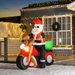 Inflatable Santa Motorcycle Display – LED Lit Festive Outdoor Decor - Samanta Factory