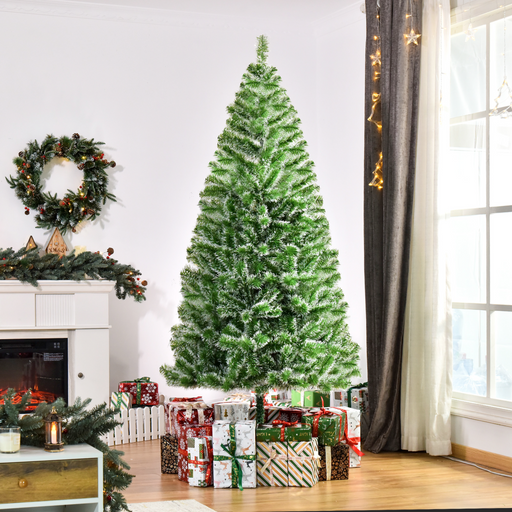 7ft artificial Christmas tree with 968 tips and metal stand for indoor holiday décor

