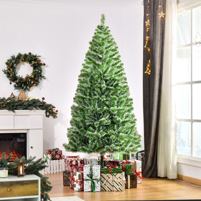 7ft artificial Christmas tree with 968 tips and metal stand for indoor holiday décor

