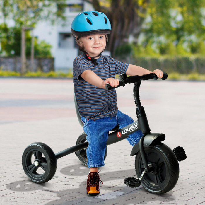Toddler Tricycle Ride-On – 3-Wheel Metal Frame with Adjustable Seat & Splash Guard