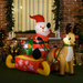4ft Christmas inflatable Santa sleigh with reindeer and LED lights