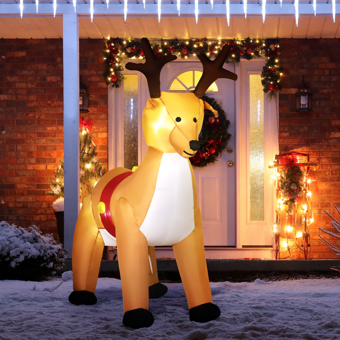 6ft inflatable Christmas reindeer with LED lights for indoor and outdoor décor