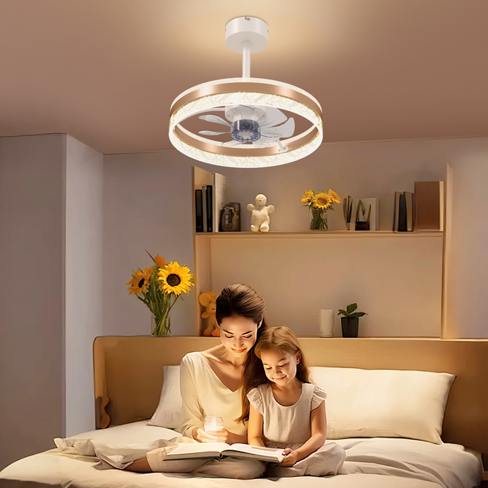Modern LED Ceiling Fan with Light – 6-Speed Reversible Motor & Remote Control - Samanta Factory