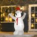 6ft outdoor inflatable Christmas bear with LED lights and festive projection