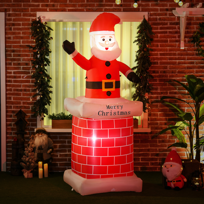 Inflatable Santa Chimney Decoration – Light-Up Outdoor Display - Samanta Factory