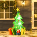 5ft inflatable Christmas tree with white LED lights and festive ornaments