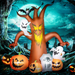 Inflatable Halloween Ghost Tree – 240cm with LED Lights, Bat & Pumpkin Design - Samanta Factory