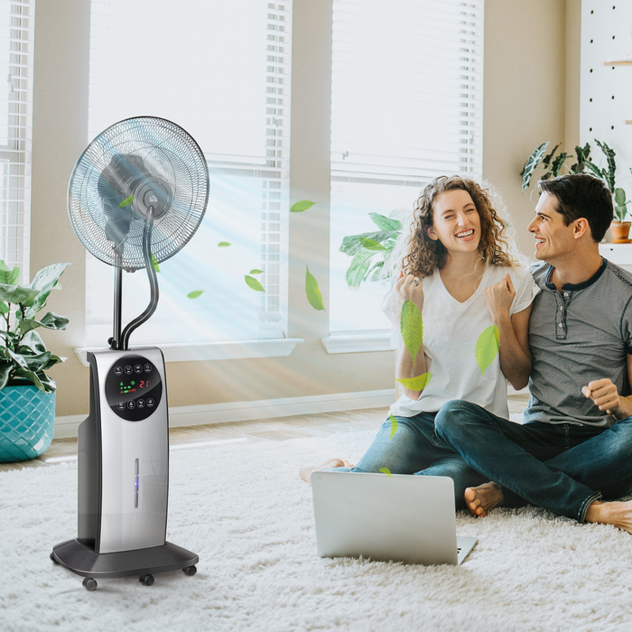 Pedestal Mist Fan – Quiet Cooling with 3.1L Water Tank & Remote Control - Samanta Factory