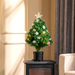 2ft pre-lit tabletop artificial Christmas tree with LED lights and baubles
