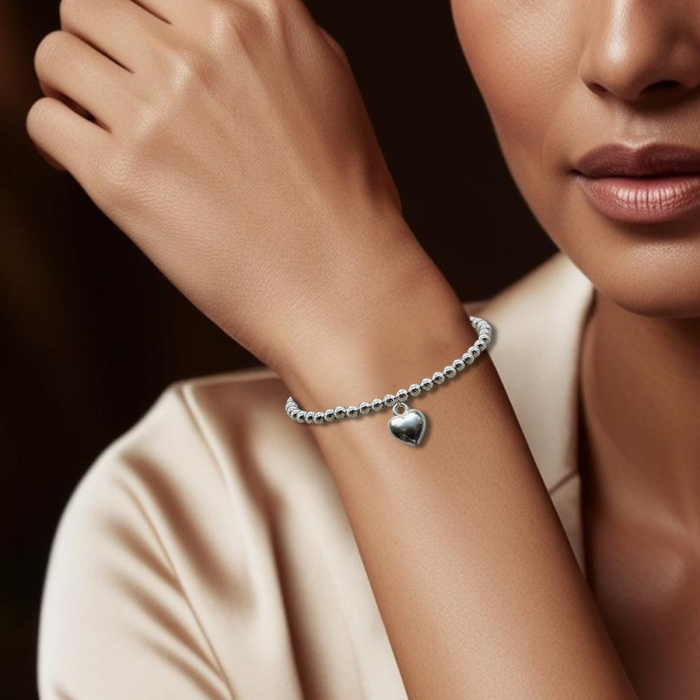 Christmas Gift Hamper – Silver Heart Bracelet & Pink Jewellery Box - Samanta Factory