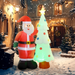 Inflatable Santa Claus & Christmas Tree – Rotating Magic Ball Light Display - Samanta Factory