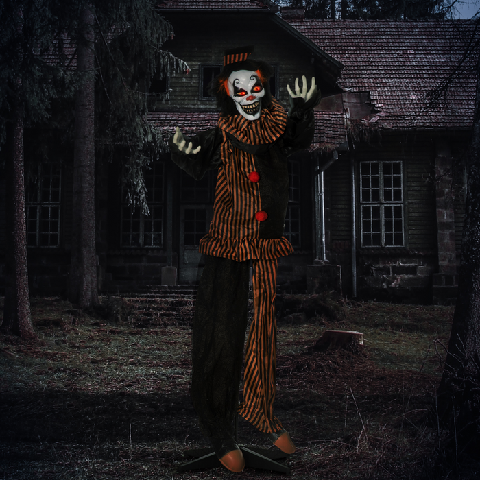 Life-Size Outdoor Halloween Clown – Talking Animatronic with Light-Up Eyes - Samanta Factory