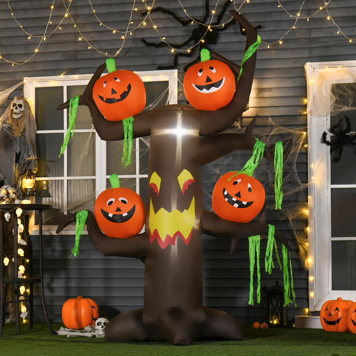 Halloween Inflatable Ghost Tree – 2.4m with Pumpkins & 6 LED Light - Samanta Factory
