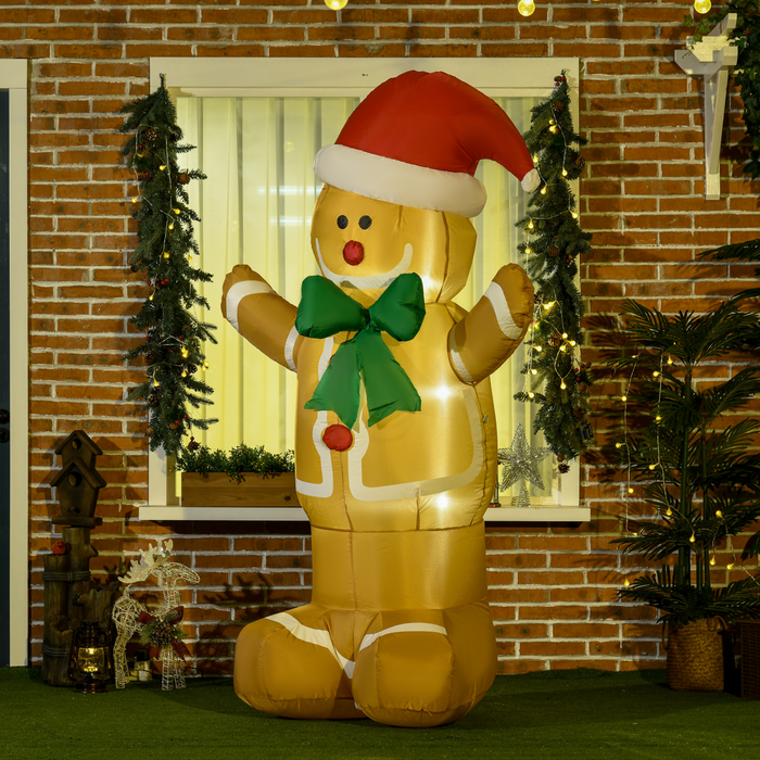 Inflatable Gingerbread Man – LED Glowing Holiday Decoration - Samanta Factory