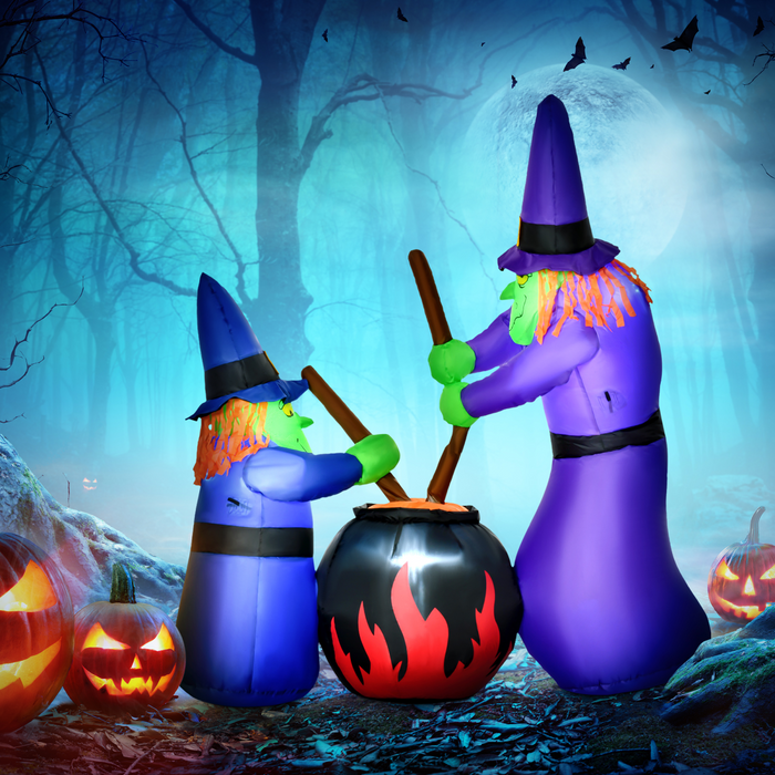 1.8 m Inflatable Halloween Witches – LED Black Cauldron Lawn Decoration