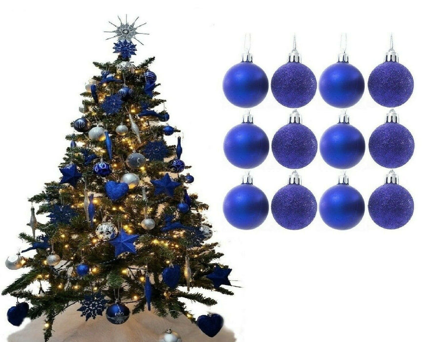 12Pc Christmas Tree Baubles, Tree Decorations, Xmas Bauble Decorations/Or