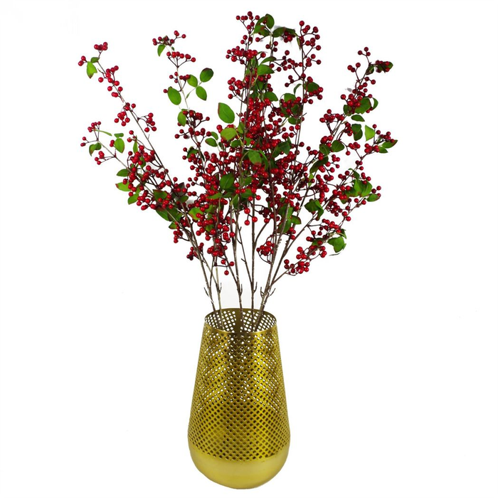 Artificial Sprays – 80cm Luxurious Red Christmas Berry Stems - Samanta Factory