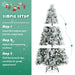 Snow Flocked Christmas Tree with 652 Branches and Berries