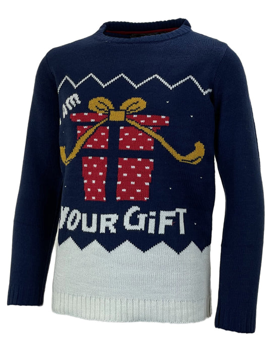 Kids Vintage Christmas Eve Novelty Festive Knitted Sweater Crew Neck Xmas Jumper
