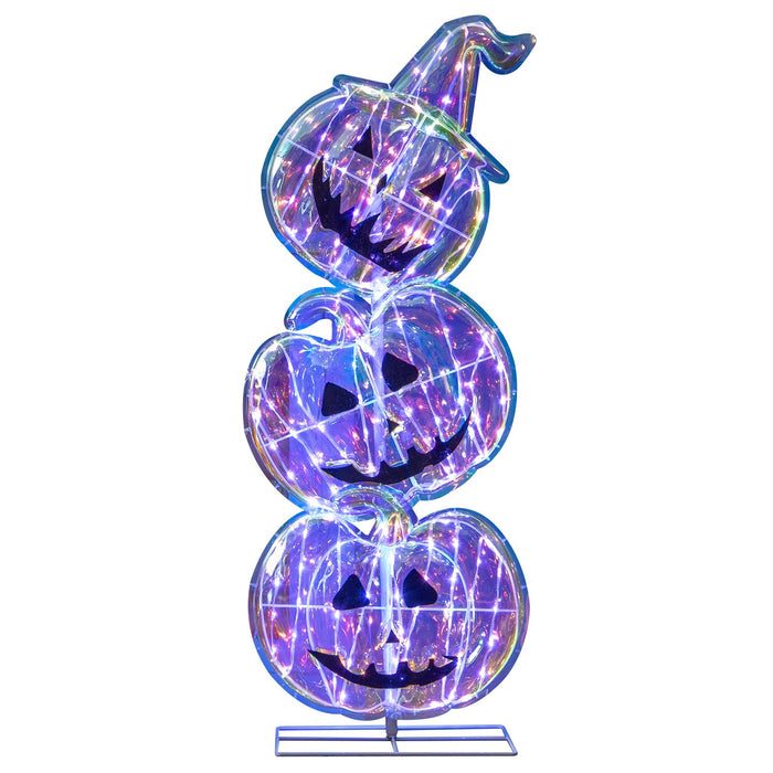 3.4 Ft Light up Stacked Pumpkins Halloween Decorations for Porch and Party