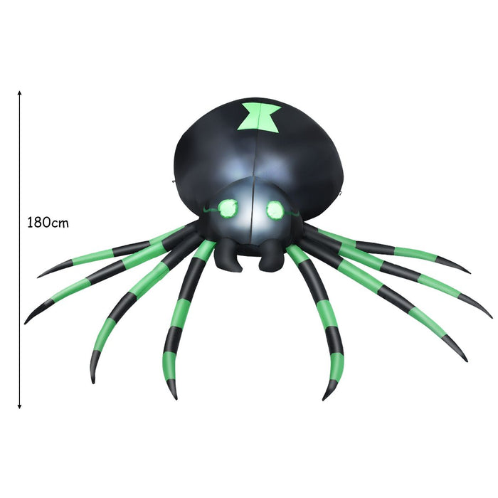 Inflatable Halloween Spide with LED Lights and Powerful Blower