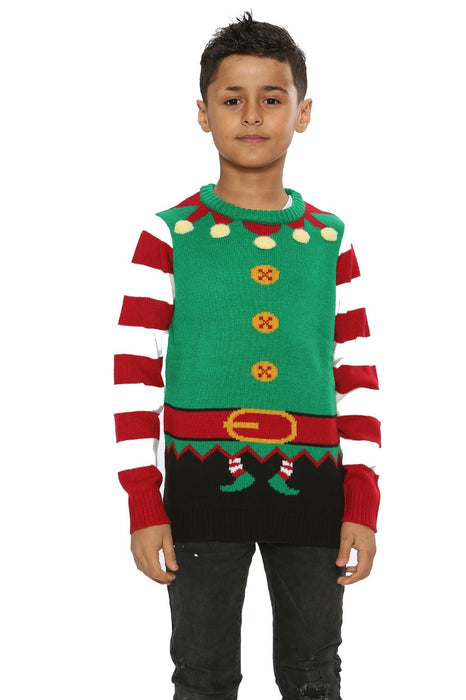 Unisex Kids Boys Girls Christmas Elf Ginger Santa Jumper Xmas Novelty Sweater