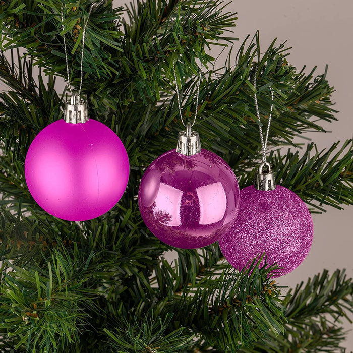 Christmas Baubles Hanging Decoration Shiny Glitter Balls Xmas Tree Ornament 50Mm