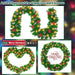 9Ft Christmas Garland Snow Flocked with Lights Pinecones Berries Wreath Bushy