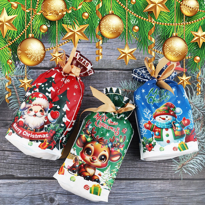 30Pcs Large Christmas Sacks Party Present Gift Bags Drawstring Wrap Storage UK~
