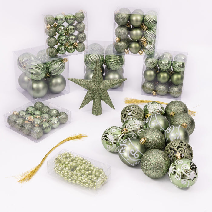 100 Christmas Baubles Tree Hanging Balls Xmas Party Beads Ornament Mixed Sizes