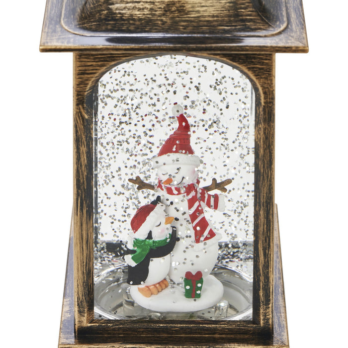 Large Christmas Water Spinner Snow Globe Snowman Tree Rustic Decorations Figures