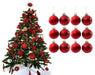 12Pc Christmas Tree Baubles, Tree Decorations, Xmas Bauble Decorations/Or