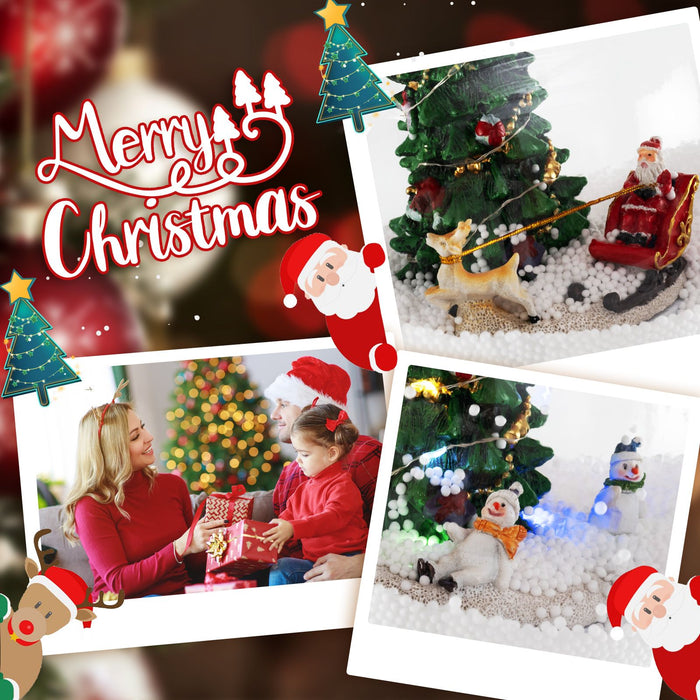 68 Inch Christmas Lamp Post with Sound-Activated Snow Globe Lantern