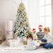 180/240 Cm Snow Flocked Artificial Christmas Tree with 600/1010 Tips