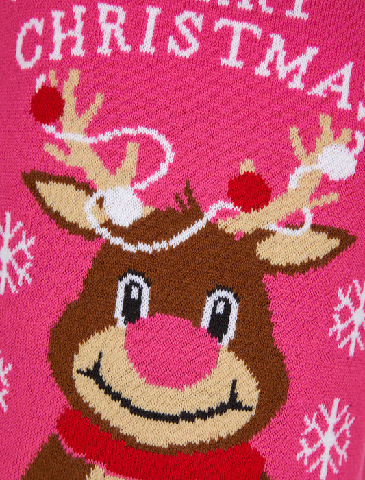 Kids Girls Christmas Jumper Reindeer Merry Xmas Sweater Pullover Novelty