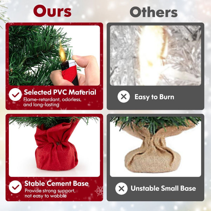 Artificial Xmas Tree with 71 Branch Tips and 35 Warm White LED Lights