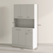 Tall Kitchen Storage Cabinet – Cream White with Adjustable Shelves & Drawer - Samanta Factory