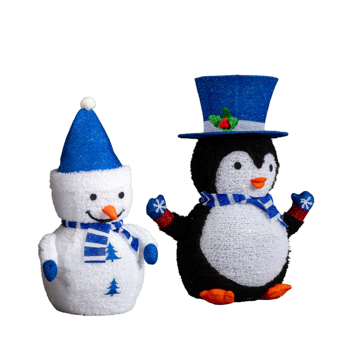 Christmas Lighted Decorations – Penguin & Snowman Duo - Samanta Factory
