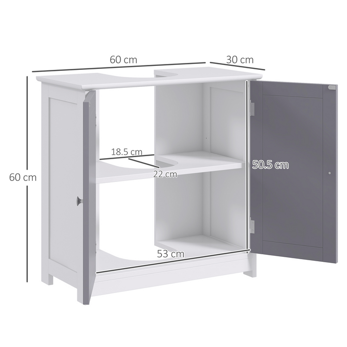 Under-Sink Bathroom Cabinet – 60x60cm Storage Unit with Adjustable Shelf & Pipe Cut-Out - Samanta Factory