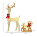 LED Reindeer and Sleigh Set – Warm White Light Display - Samanta Factory