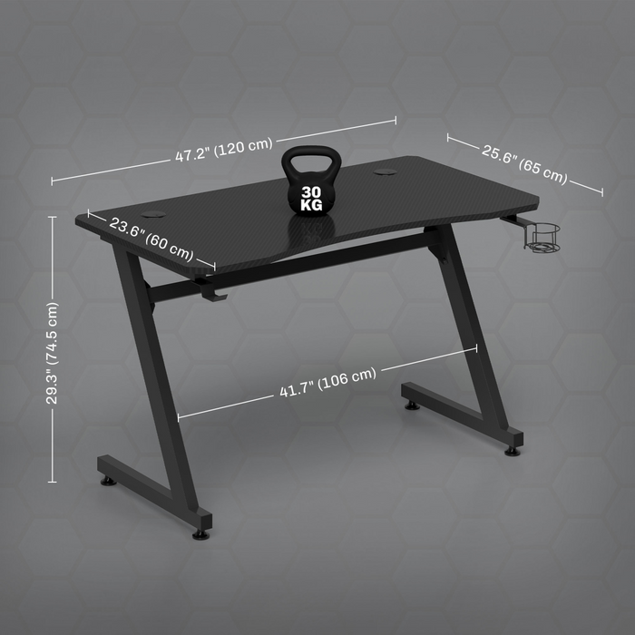 Gaming Desk Steel Frame – Z-Shape Base with Cup & Headphone Holder