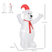 6ft Inflatable Christmas Bear – LED Projection Holiday Lawn Decor - Samanta Factory