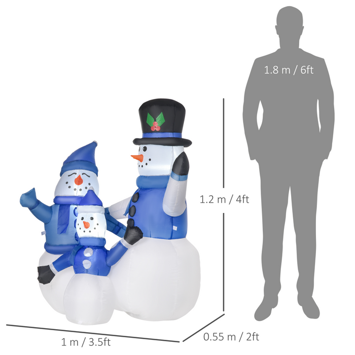 Christmas weather-Resistant Light-Up Snowmen Trio for Indoor & Outdoor Displays - Samanta Factory
