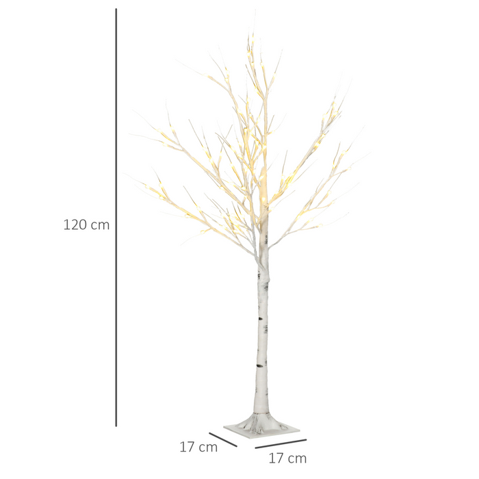 Pre-Lit Birch Tree – 120cm LED Warm White Decorative Light - Samanta Factory