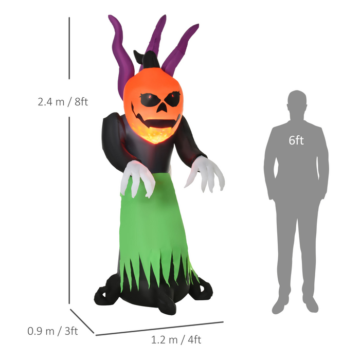 Halloween Inflatable Pumpkin Ghost – 240cm LED Light-Up Outdoor Decoration - Samanta Factory