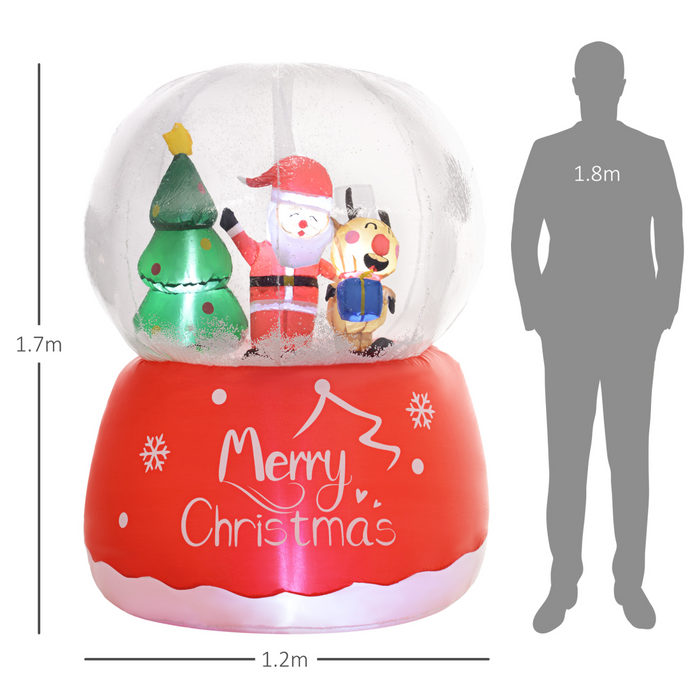 Inflatable Snow Globe – LED Santa, Reindeer & Xmas Tree 5.5ft - Samanta Factory