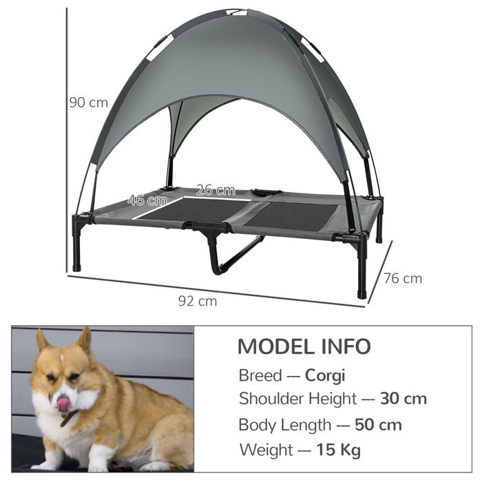 Elevated Dog Bed with Canopy – Cooling Raised Cot for Outdoor Comfort & UV Protection - Samanta Factory