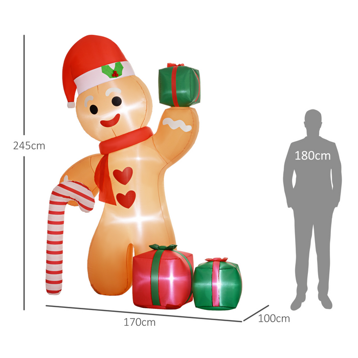 Inflatable Gingerbread Man – Light-Up Outdoor Christmas Display - Samanta Factory