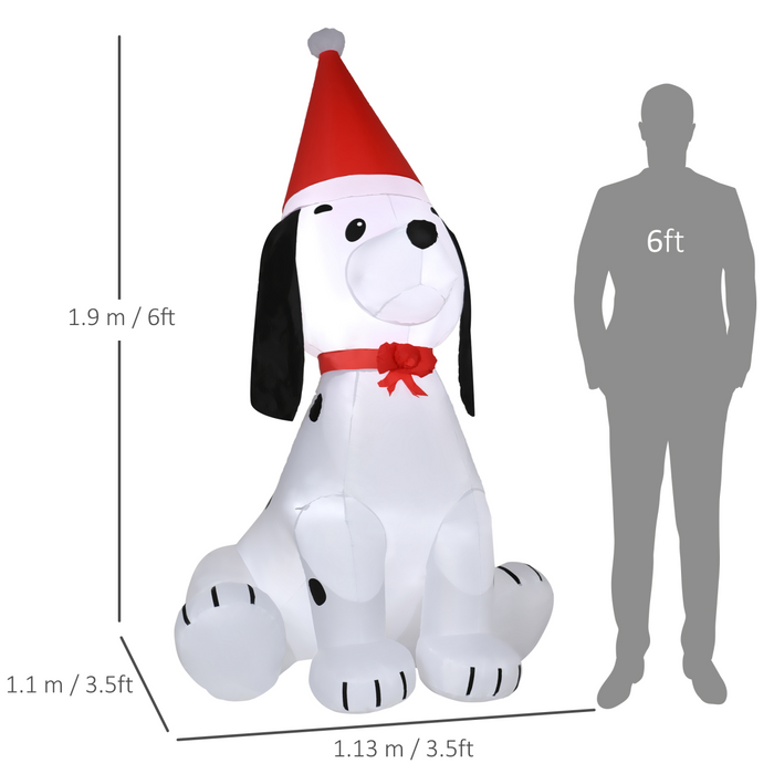 Inflatable Christmas Dog – 6ft Lighted Festive Outdoor Decor - Samanta Factory